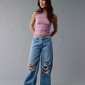 American Eagle Outfitters Light Blue Ripped Boyfriend Jeans